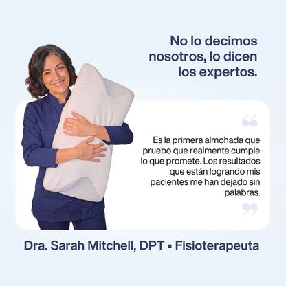 Persona sujetando la almohada junto a una cita