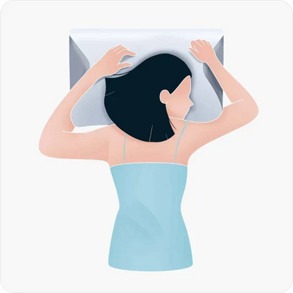 Ilustración: dormir boca abajo, la postura para la que esta almohada no está pensada